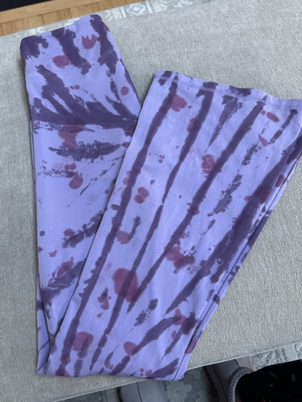 Victoria's Secret Lavender & Deep Purple Tie-Dye Flare Leggings